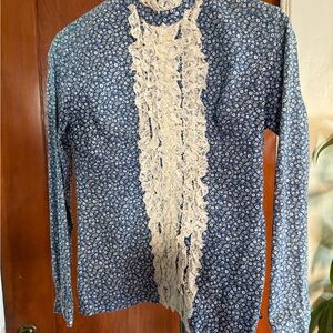 Women's Blue Floral Prairie Blouse
